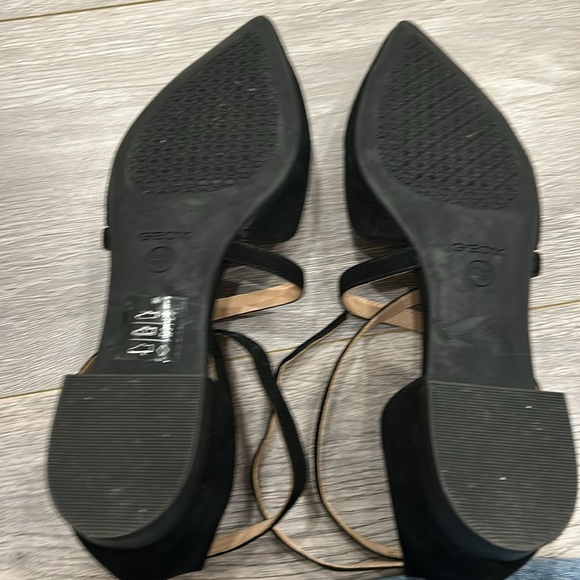 Geox Suede Pointy Toe Block Ballerina Shoes - Picture 6 of 6